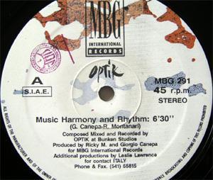 Music Harmony and Rhythm 12" - Optik
