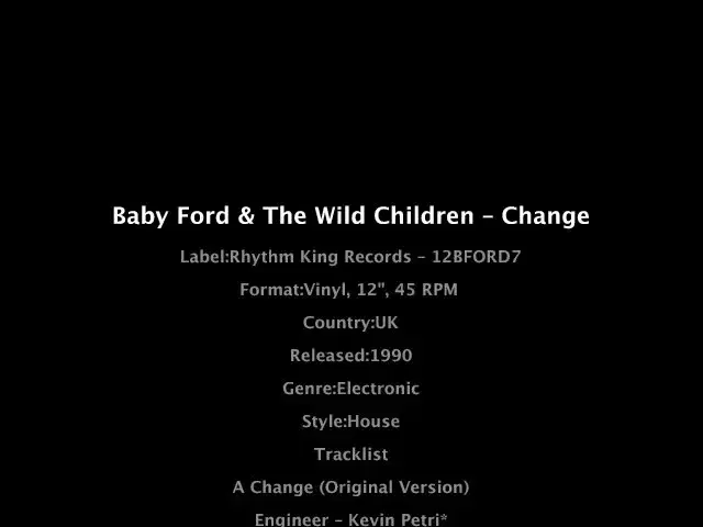 Let's Talk It Over / Change - Baby Ford