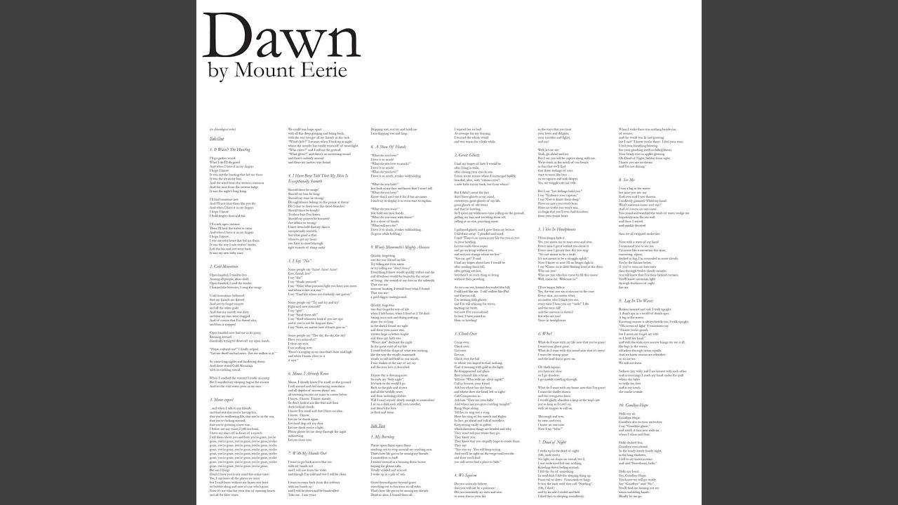 Dawn - Mount Eerie
