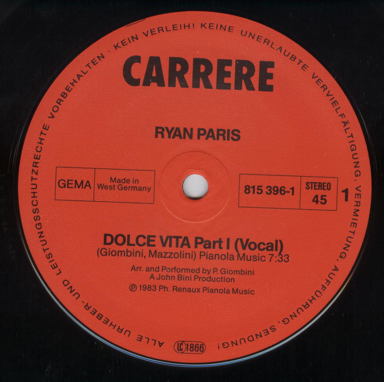 Dolce Vita - Ryan Paris