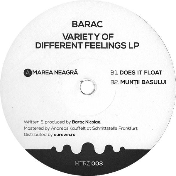 Variety Of Different Feelings LP - Barac