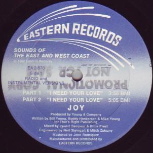 I Need Your Love - Joy
