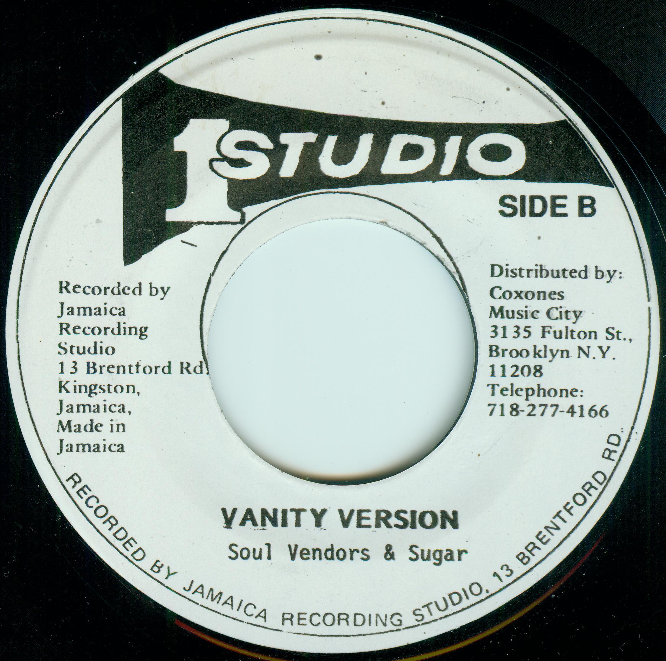 Sugar Minott - Vanity (Studio One 7 Inch) - Soul Vendors & Sugar