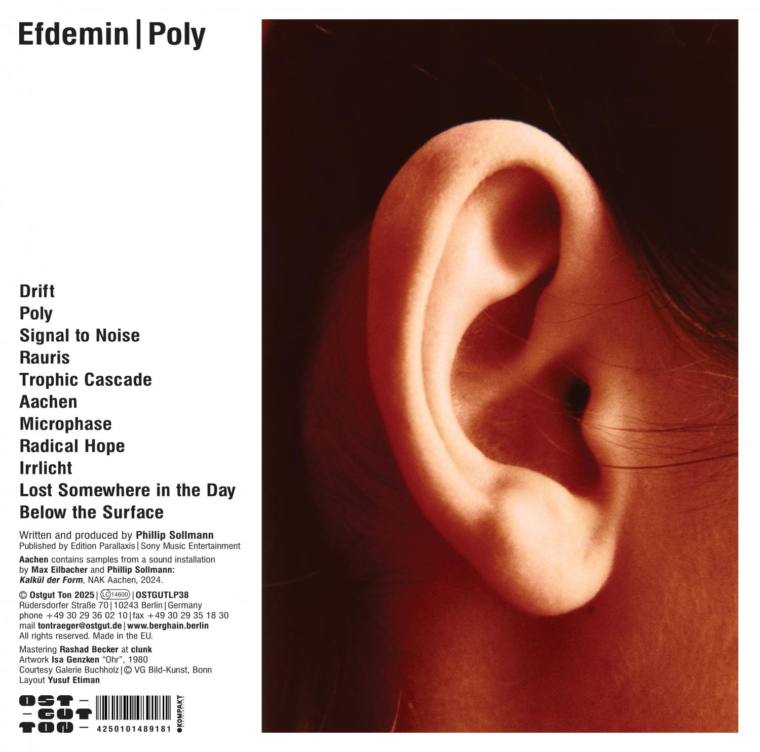 Poly (Ostgut Ton OSTGUTLP38) - Efdemin