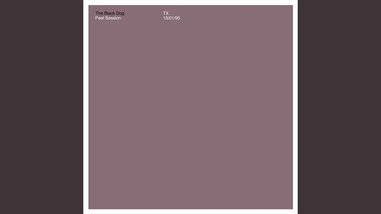 Peel Session - The Black Dog