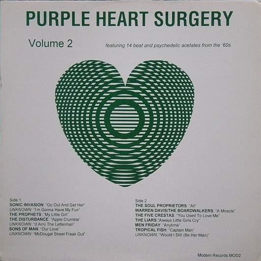Purple Heart Surgery Volume 2 (Featuring 14 Beat And Psychedelic Acetates From The '60s) - Warren Davis/The Boardwalkers