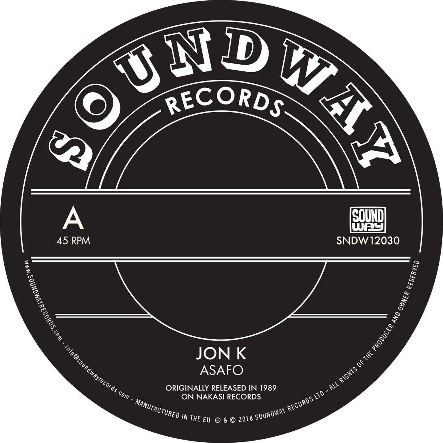 Jon K Afaso  12" Single - Jon K