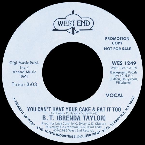 You Can't Have Your Cake and Eat It Too - Brenda Taylor