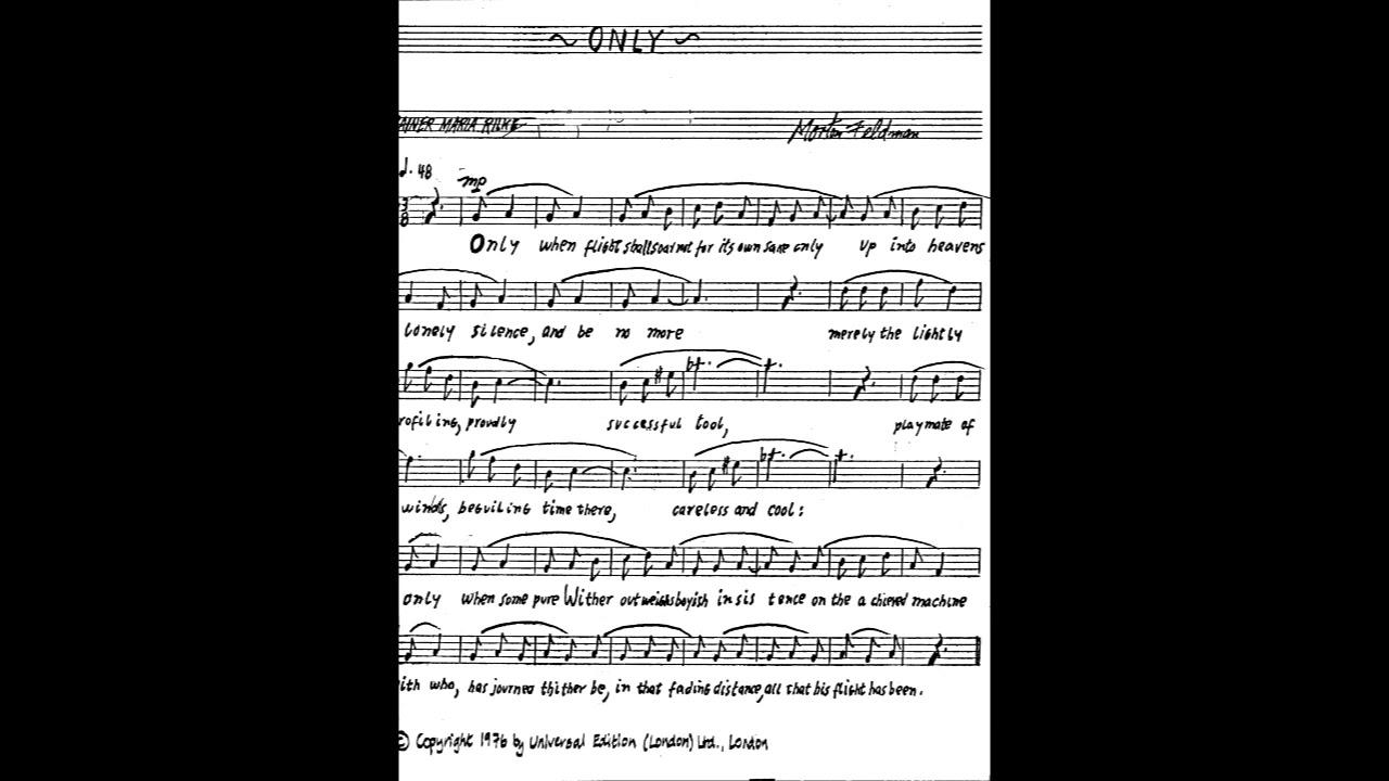 Only: Works for Voice and Instruments - Morton Feldman