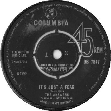It's Just a Fear / You've Gotta Believe Me - The Answers