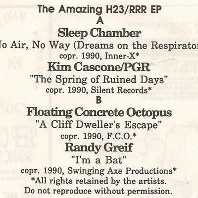 The Amazing H23/RRR EP - Randy Greif